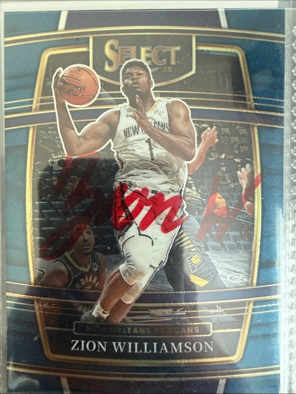 Select Zion Williamson Autographed Basketball Trading Card - Blue/Gold